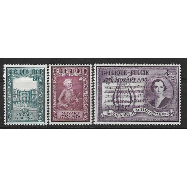 Belgia 1956 - W.A. Mozart, muzica, serie neuzata