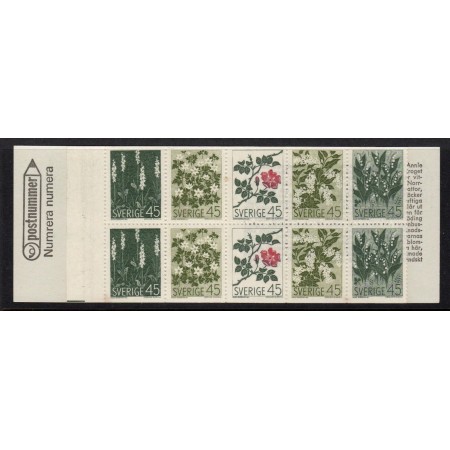 Suedia 1968 - Flori, carnet filatelic neuzat Suedia 1968 - Flori, carnet filatelic neuzat
