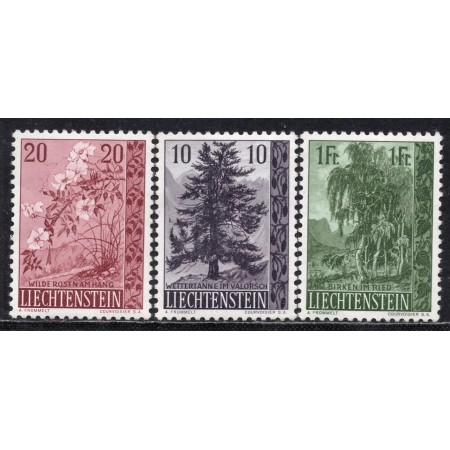 Liechtenstein 1957 - Flora, copaci, serie neuzata Liechtenstein 1957 - Flora, copaci, serie neuzata