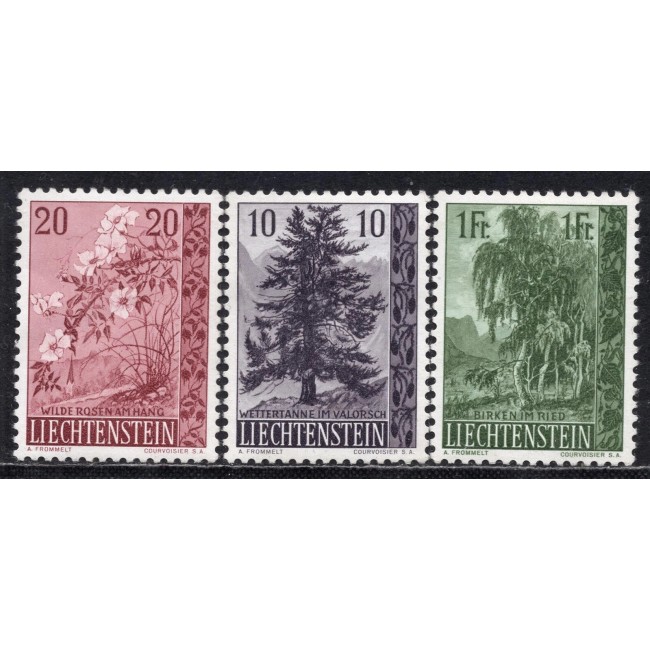 Liechtenstein 1957 - Flora, copaci, serie neuzata