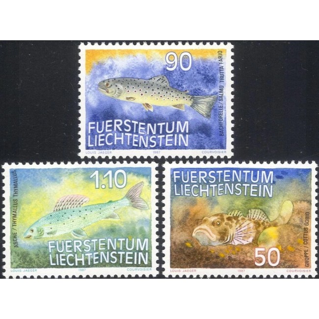 Liechtenstein 1987 - Pești, fauna, serie neuzata
