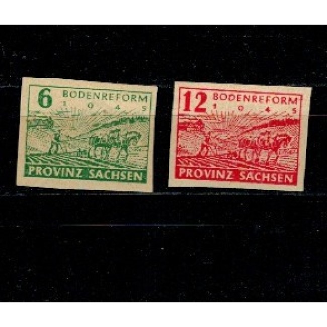 Saxonia, Zona Sovietica 1945 - Reforma agrara, serie nedantelata neuzata