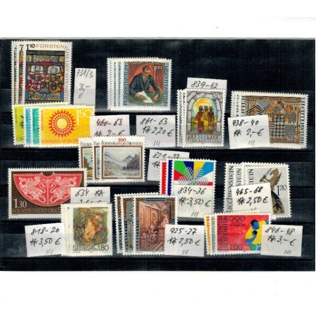 Liechtenstein - Lot timbre neuzate, serii