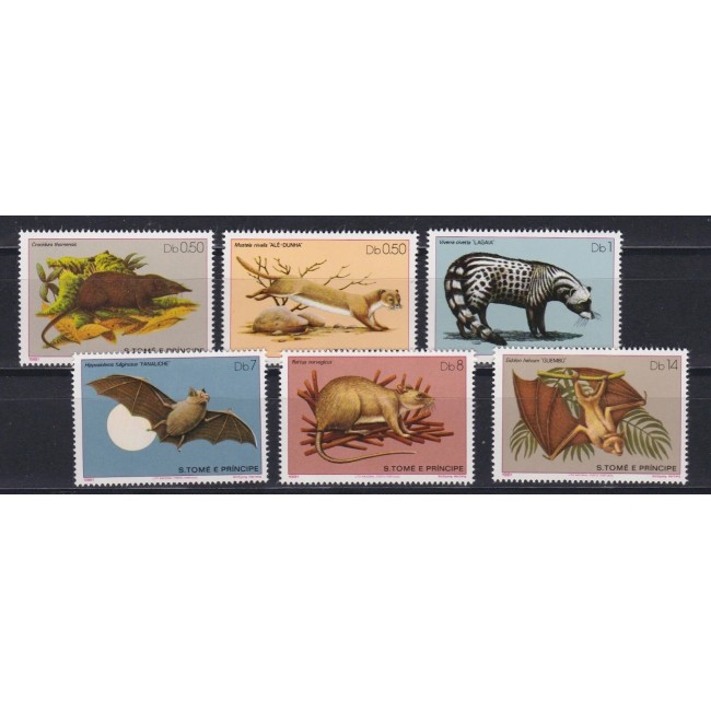 Sao Tome 1981 - Fauna, animale, mamifere, serie neuzata