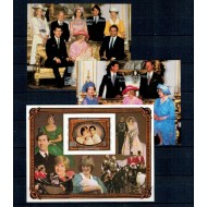 DPR Korea 1982 - Printul William, Prințesa Diana, familia regala, set colite nedantelate neuzate