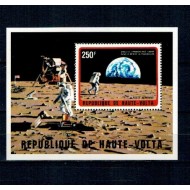 Haute Volta 1973 - Cosmonautica, aselenizarea, colita neuzata