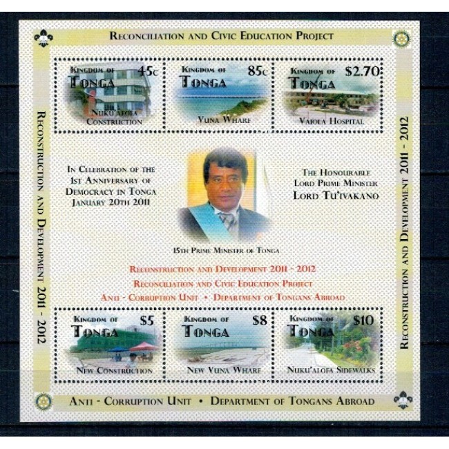 Tonga 2012 - Reconstructie, primul an de democratie, bloc neuzat