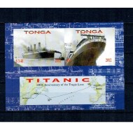 Tonga 2012 - Titanic, vapoare, colita nedantelata neuzata