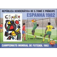Sao Tome 1982 - Campionatul Mondial de fotbal, colita dantelata neuzata