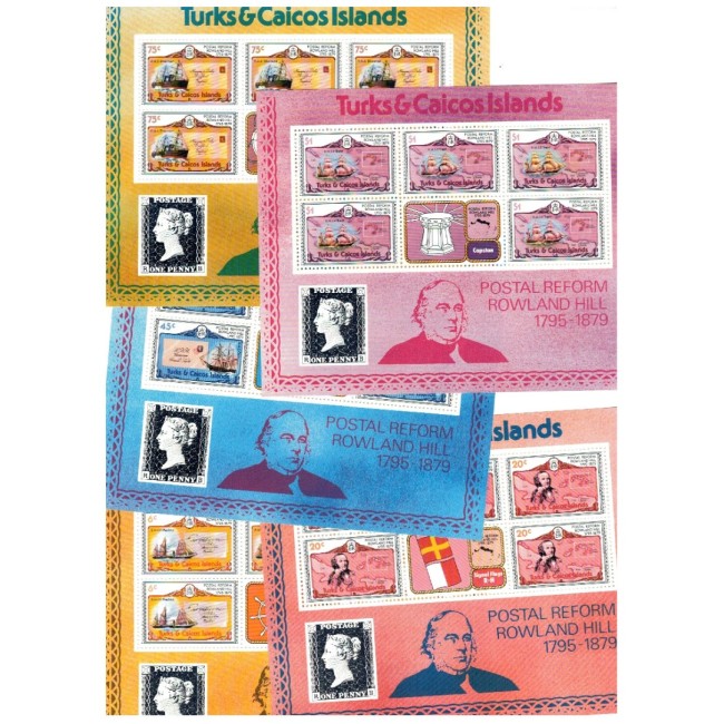 Turks & Caicos 1979 - Rowland Hill, timbru pe timbru, serie minicoli neuzate