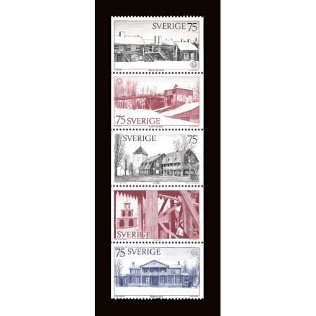 Suedia 1975 - Arhitectura, serie neuzata, din carnet Suedia 1975 - Arhitectura, serie neuzata, din carnet