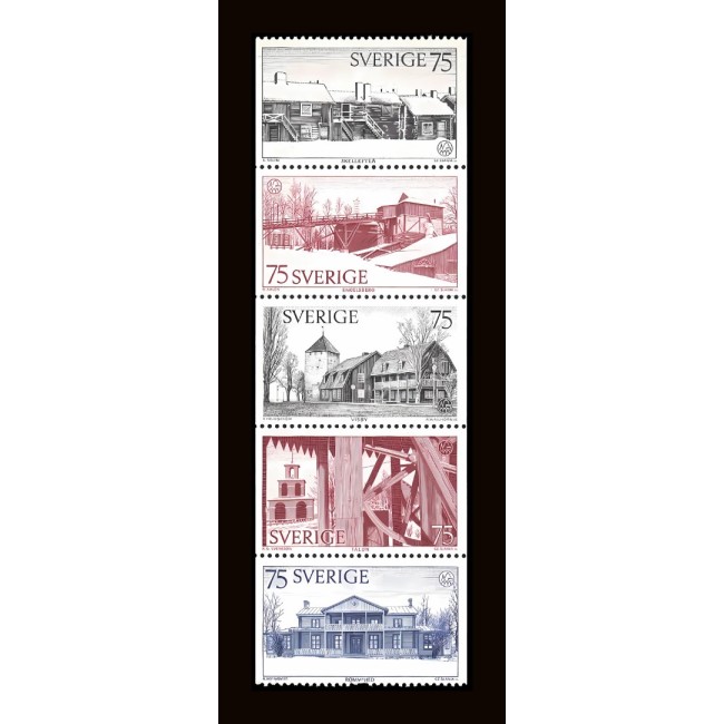 Suedia 1975 - Arhitectura, serie neuzata, din carnet