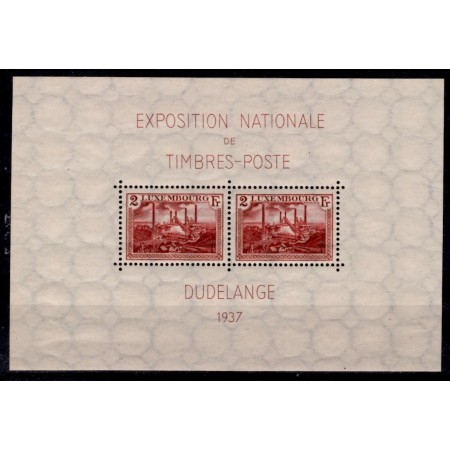 Luxemburg 1937 - Expo filatelic, colita neuzata Luxemburg 1937 - Expo filatelic, colita neuzata