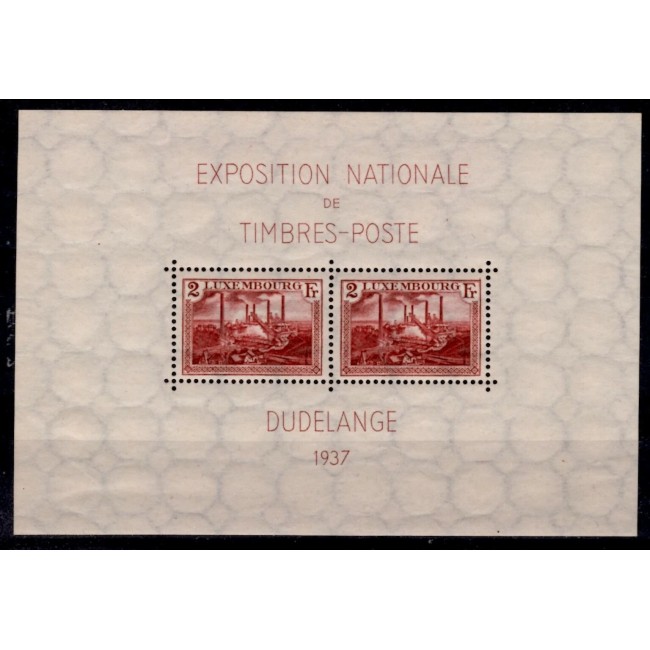 Luxemburg 1937 - Expo filatelic, colita neuzata