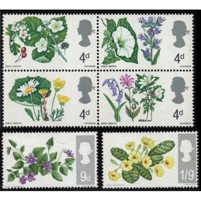 Marea Britanie 1967 - Flori, serie neuzata