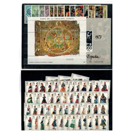 Spania - Lot timbre neuzate pe 4 cartoane de expunere