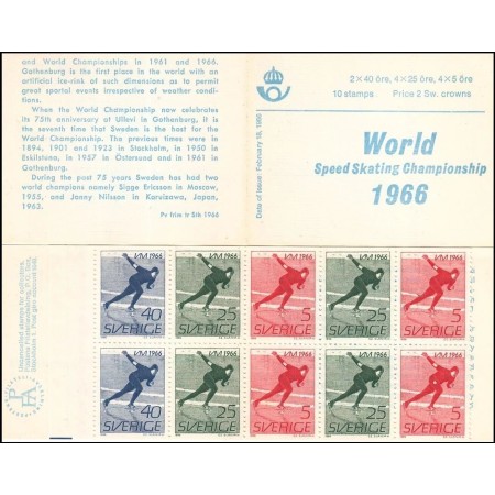 Suedia 1966 - Patinaj, sport, carnet filatelic neuzat Suedia 1966 - Patinaj, sport, carnet filatelic neuzat