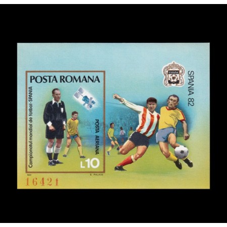 1981 - Campionatul Mondial de Fotbal Spania, colita nedantelata neuzata 1981 - Campionatul Mondial de Fotbal Spania, colita nedantelata neuzata