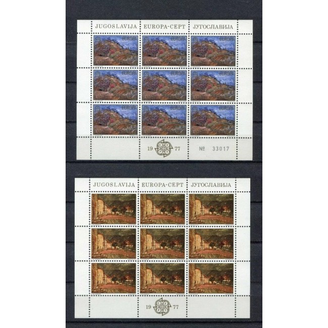 Iugoslavia 1977 - Europa, picturi, peisaje, serie minicoli neuzate Iugoslavia 1977 - Europa, picturi, peisaje, serie minicoli neuzate