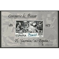 Spania 1981 - Picasso, Guernica, pictura, arta, colita neuzata