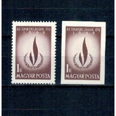 Ungaria 1968 - Drepturile Omului, dantelata si nedantelata neuzata Ungaria 1968 - Drepturile Omului, dantelata si nedantelata neuzata