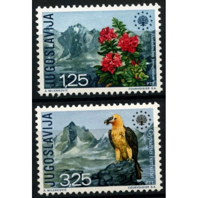 Iugoslavia 1970 - Conservarea naturii, fauna-flora, serie neuzata