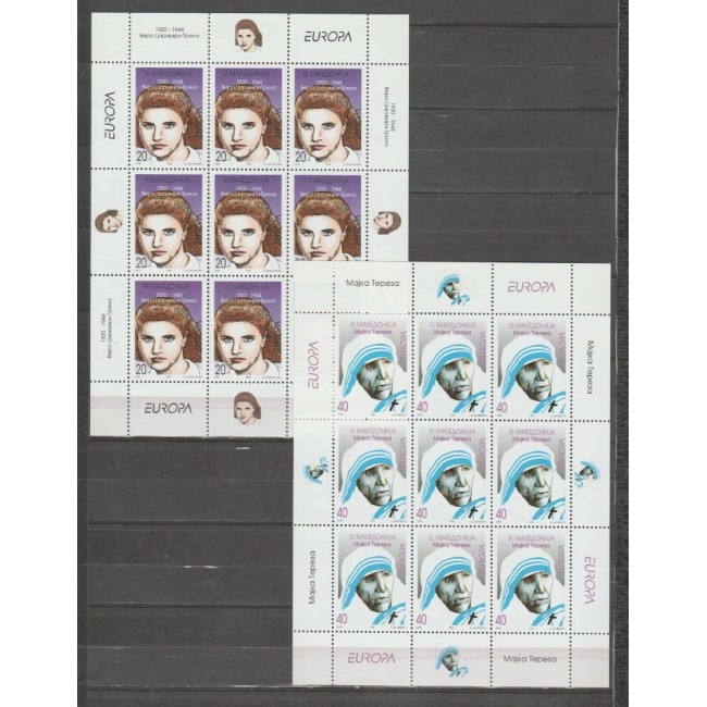 Macedonia 1996 - Europa, personalități feminine, Maica Teresa, serie minicoli neuzate