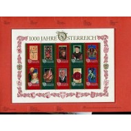 Austria 1996 - Mileniul Austriei, aniversare, folder cu minicoala neuzata, minicoala black print si serie cu stampile prima zi