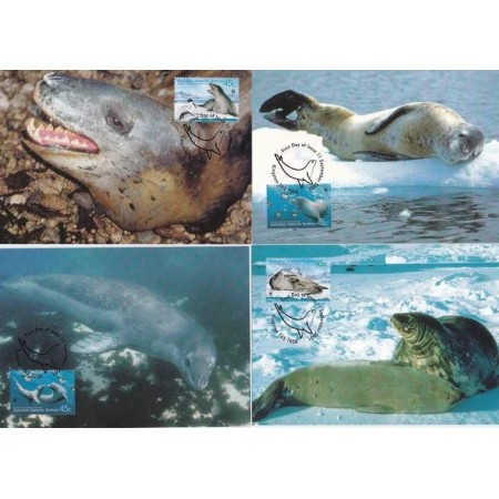 Australian Antarctic 2001 - Fauna WWF, serie 4 carti poștale maxime