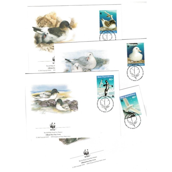 Ross Dependency 1997 - Fauna WWF, păsări, serie 4 plicuri prima zi FDC