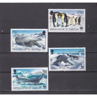 British Antarctic 1992 - Fauna WWF, serie incompleta neuzata