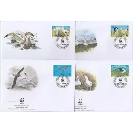 Tristan da Cunha 1999 - Păsări, albatros, fauna WWF, serie 4 plicuri prima zi Tristan da Cunha 1999 - Păsări, albatros, fauna WWF, serie 4 plicuri prima zi