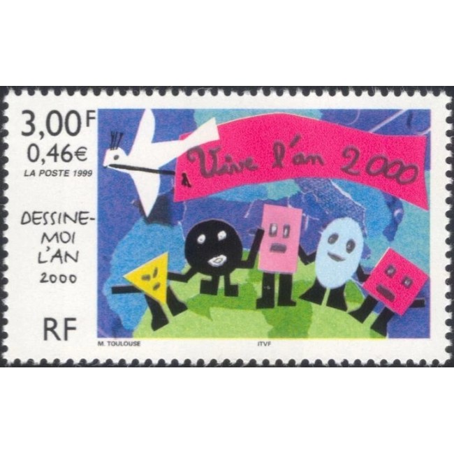 Franta 1999 - Millennium, desene de copii, neuzat