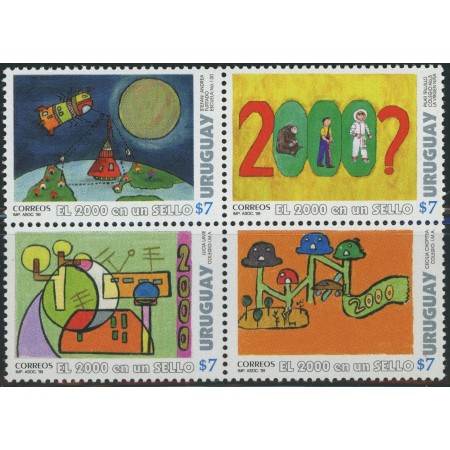 Uruguay 1999 - Millennium, desene de copii, arta, serie neuzata Uruguay 1999 - Millennium, desene de copii, arta, serie neuzata