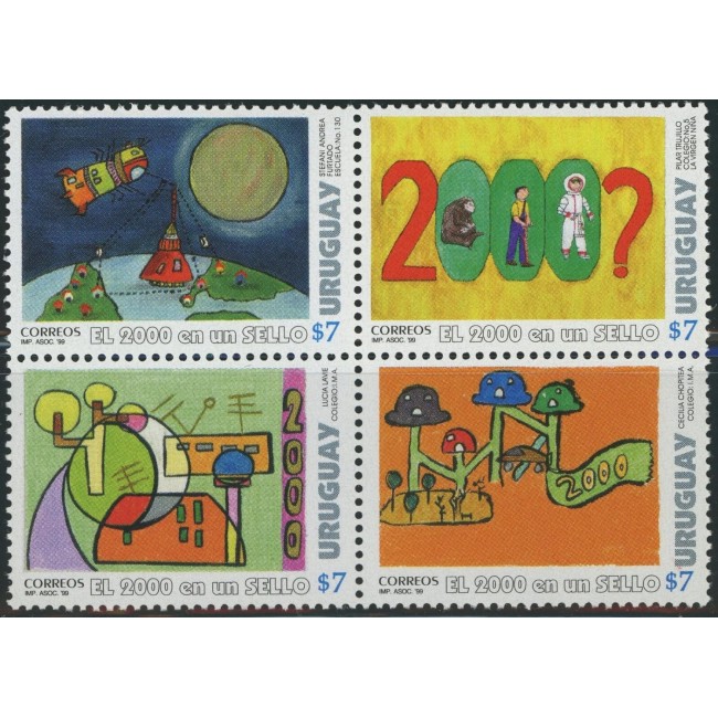 Uruguay 1999 - Millennium, desene de copii, arta, serie neuzata