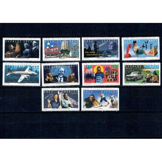 Suedia 1999 - Millennium, secolul al XX-lea, serie neuzata