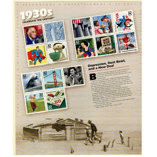 SUA 1998-1999 - Millenium, evenimente, personalitati, set 6 minicoli neuzate