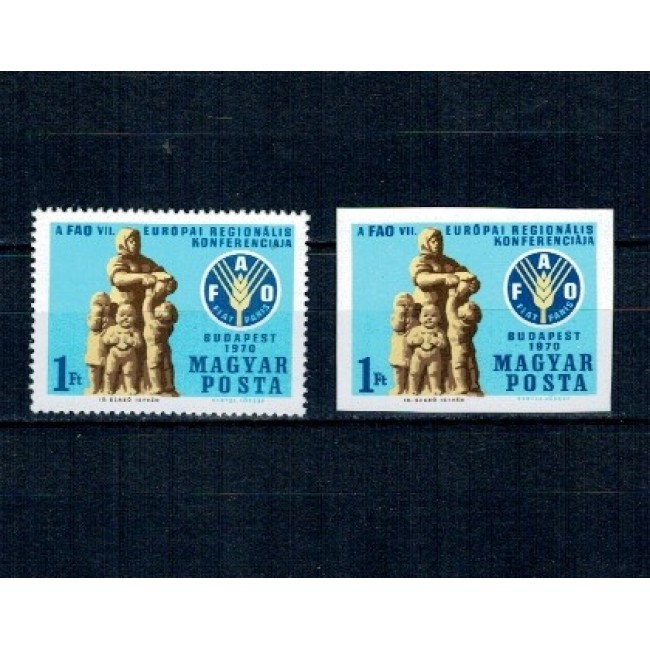 Ungaria 1970 - Conferința FAO, dantelat si nedantelat neuzat