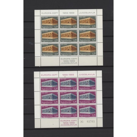 Iugoslavia 1969 - Europa, CEPT, serie minicoli neuzate Iugoslavia 1969 - Europa, CEPT, serie minicoli neuzate
