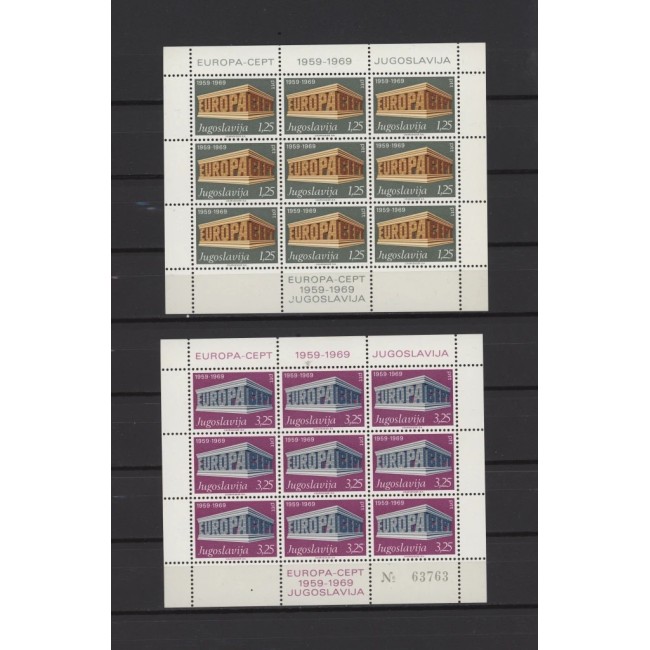 Iugoslavia 1969 - Europa, CEPT, serie minicoli neuzate Iugoslavia 1969 - Europa, CEPT, serie minicoli neuzate