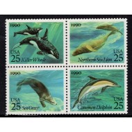 SUA 1990 - Fauna marina, serie neuzata