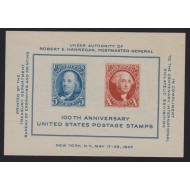 SUA 1947 - Expo filatelic, timbru pe timbru, colita neuzata