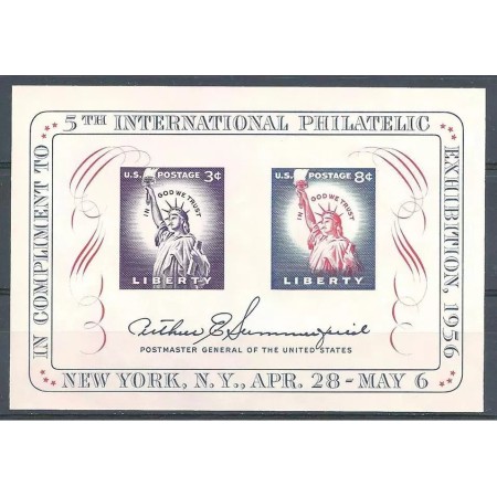 SUA 1956 - Expo filatelic, timbru pe timbru, colita neuzata SUA 1956 - Expo filatelic, timbru pe timbru, colita neuzata