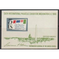 SUA 1966 - Expo Filatelic SIPEX, colita neuzata