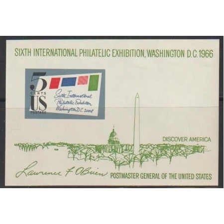 SUA 1966 - Expo Filatelic SIPEX, colita neuzata SUA 1966 - Expo Filatelic SIPEX, colita neuzata