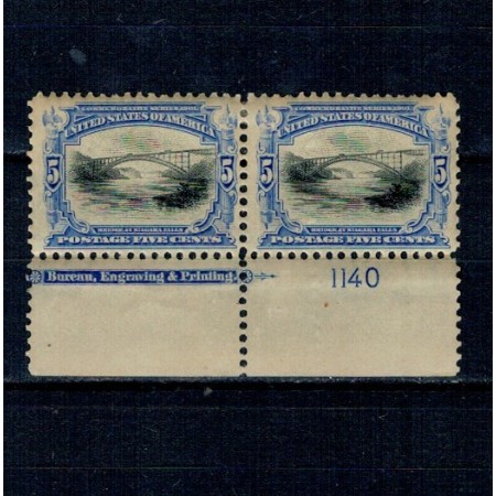 SUA 1901 - Congresul Panamerican din Buffalo, pod peste Cascada Niagara, pereche nestampilata SUA 1901 - Congresul Panamerican din Buffalo, pod peste Cascada Niagara, pereche nestampilata