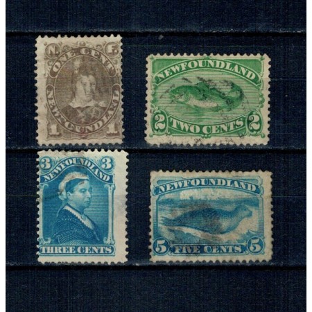 Newfoundland 1880/1896 - Uzuale, fauna, personalități, serie stampilata Newfoundland 1880/1896 - Uzuale, fauna, personalități, serie stampilata