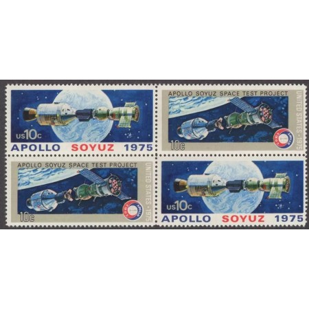 SUA 1975 - Apollo-Soyuz, cosmonautica, serie neuzata, perechi SUA 1975 - Apollo-Soyuz, cosmonautica, serie neuzata, perechi