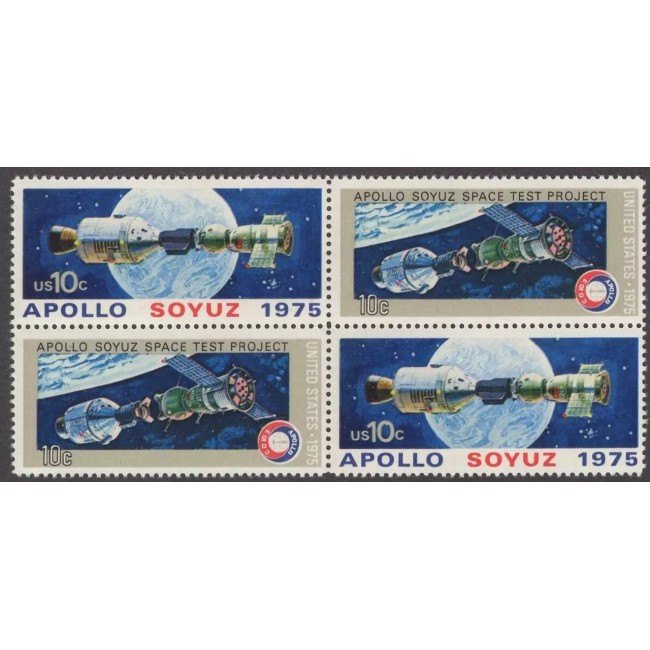 SUA 1975 - Apollo-Soyuz, cosmonautica, serie neuzata, perechi