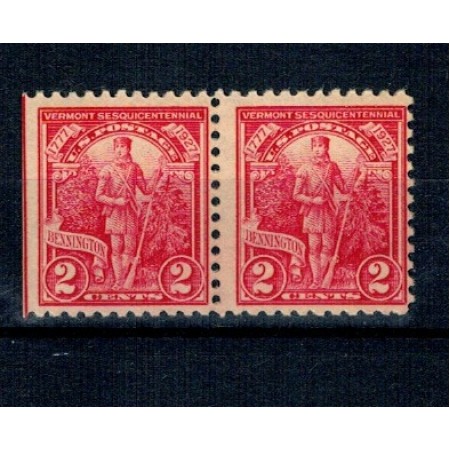 SUA 1927 - Vermont, 2c, pereche neuzata SUA 1927 - Vermont, 2c, pereche neuzata